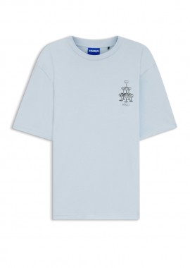 HUGO - ΑΝΔΡΙΚΟ T-SHIRT HUGO NUCAVO ΚΟΝΤΟΜΑΝΙΚΟ ΓΑΛΑΖΙΟ