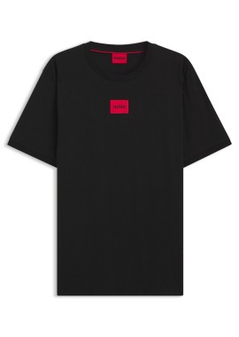 HUGO - ΑΝΔΡΙΚΟ T-SHIRT HUGO DIRAGOLINO212 ΚΟΝΤΟΜΑΝΙΚΟ ΜΑΥΡΟ