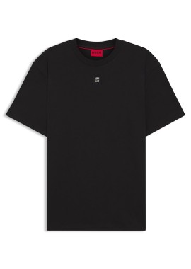 HUGO - ΑΝΔΡΙΚΟ T-SHIRT HUGO DALILE ΚΟΝΤΟΜΑΝΙΚΟ ΜΑΥΡΟ
