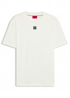 HUGO - ΑΝΔΡΙΚΟ T-SHIRT HUGO DALILE ΚΟΝΤΟΜΑΝΙΚΟ ΕΚΡΟΥ