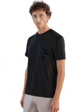 IZAC - ΑΝΔΡΙΚΟ T-SHIRT IZAC GRONY ΜΕ ΤΣΕΠΗ ΜΑΥΡΟ