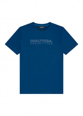 NAUTICA - ΑΝΔΡΙΚΟ T-SHIRT NAUTICA ΚΟΝΤΟΜΑΝΙΚΟ ΜΠΛΕ