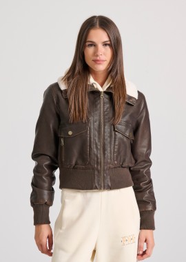 FUNKY BUDDHA - Γυναικείο biker jacket από οικολογικό δέρμα (PU)