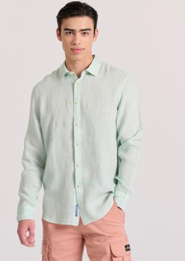 FUNKY BUDDHA - Garment dyed λινό πουκάμισο - The essentials