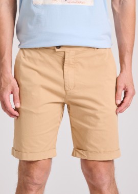 FUNKY BUDDHA - Garment dyed chino βερμούδα με ρεβέρ