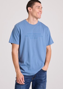 FUNKY BUDDHA - T-shirt με embossed τύπωμα στο στήθος