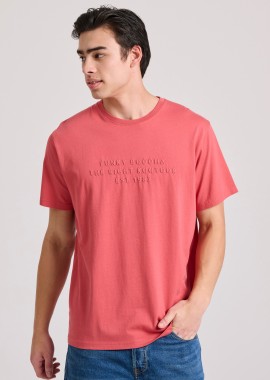 FUNKY BUDDHA - T-shirt με embossed τύπωμα στο στήθος