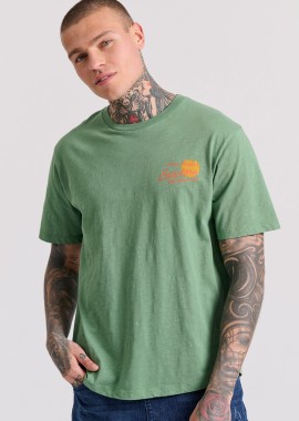 FUNKY BUDDHA - Relaxed fit t-shirt με τύπωμα στην πλάτη