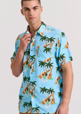 FUNKY BUDDHA - Relaxed fit resort πουκάμισο από τεχνητό μετάξι
