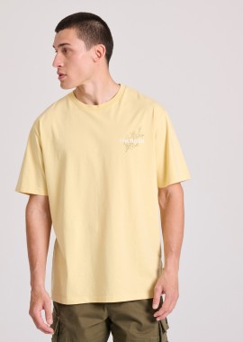 FUNKY BUDDHA - Relaxed fit t-shirt με text artwork από οργανικό βαμβάκι