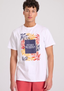 FUNKY BUDDHA - T-shirt με tropical frame τύπωμα