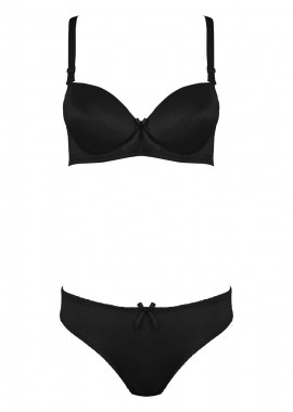 gsecret - Set σουτιέν ενισχυμένο ιδιαίτερη πλάτη slip κανονική γραμμή ΜΑΥΡΟ