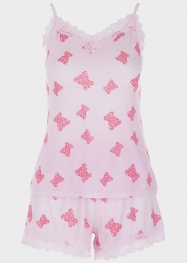 gsecret - Γυναικείο baby doll all print bears ΡΟΖ