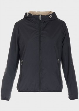 gsecret - Γυναικείο αντιανεμικό jacket διπλής όψεως ΜΑΥΡΟ