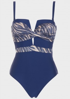 gsecret - Oλόσωμο μαγιο animal print μπούστο push up. Kαλύπτει στήθος B Cup ANIMAL