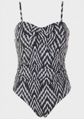 gsecret - Ολόσωμο μαγιο all print strapless. Καλύπτει C-D Cup. ΜΑΥΡΟ