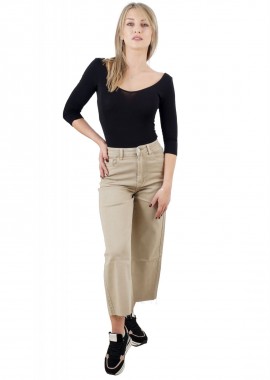 gsecret - Γυναικείο παντελόνι jean crop Wide Leg . Denim Collection ΜΠΕΖ