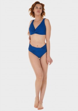 gsecret - Γυναικείο σετ μαγιό bikini αποσπώμενη επένδυση slip ψηλόμεσο κανονική γραμμή.Καλύπτει D CUP ΜΠΛΕ