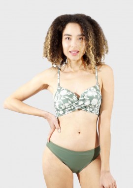 gsecret - Γυναικείο set μαγιο all print ενσωματωμένη ενίσχυση bikini κανονική γραμμή. Β CUP OLIVE