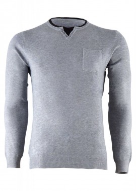 gsecret - Αντρική μπλούζα με τσεπάκι slim γραμμή. Basic Collection ΓΚΡΙ