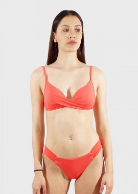 gsecret - Γυναικείο σετ μαγιό μονόχρωμο bikini παρτό. Καλύπτει B CUP ΚΟΡΑΛΙ