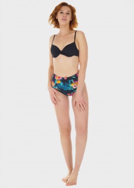 gsecret - Γυναικείο σετ μαγιό bikini ενσωματωμένη ενίσχυση slip all print ιδιαίτερη πίσω όψη.Καλύπτει B Cup ΜΑΥΡΟ