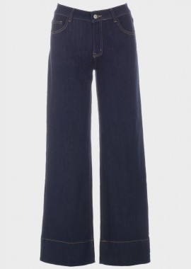 gsecret - Παντελόνι τζιν wide leg plus size. BLUEBLACK