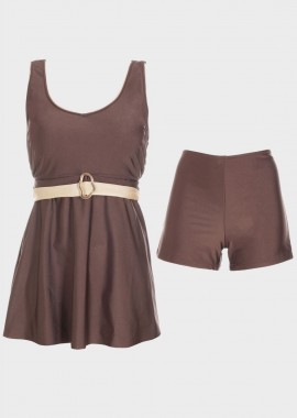 gsecret - Set tankini με διχρωμία και boxer. Καλύπτει E Cup ΚΑΦΕ