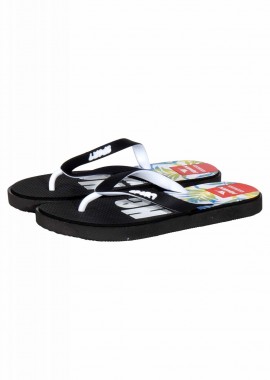 gsecret - Γυναικεία σαγιονάρα flip-flop logo HE WELL. Summer Collection ΜΑΥΡΟ