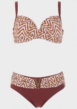 gsecret - Bikini all print.Kαλύπτει C-D Cup MARRON