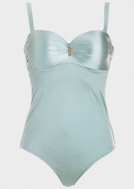gsecret - Ολόσωμο μαγιο μεταλιζέ strapless. Καλύπτει C-D Cup ΜΕΝΤΑ