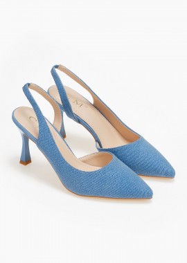 Issue - Γόβες openheel με χαμηλό τακούνι - Τζιν