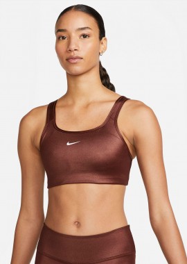 NIKE - NIKE DRI-FIT SWOOSH SPORTS BRA ΚΑΦΕ