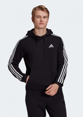 ADIDAS PERFORMANCE - ESSENTIALS FLEECE 3-STRIPES HOODIE ΜΑΥΡΟ