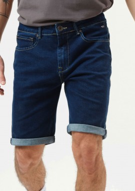 BASEHIT - STRETCHED DENIM SHORTS ΜΠΛΕ