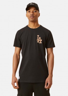 NEW ERA - LA DODGERS METALLIC LOGO T-SHIRT ΜΑΥΡΟ