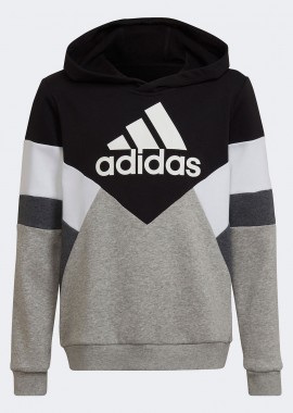 ADIDAS PERFORMANCE - ADIDAS BOYS' COLORBLOCK FLEECE HOODIE ΜΑΥΡΟ