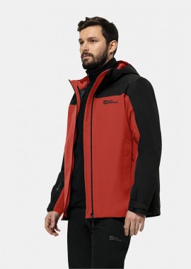JACK WOLFSKIN - JACK WOLFSKIN TAUBENBERG 3IN1 JACKET ΚΟΚΚΙΝΟ