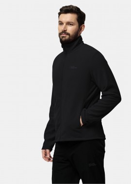 JACK WOLFSKIN - JACK WOLFSKIN TAUNUS FULL-ZIP FLEECE JACKET ΜΑΥΡΟ