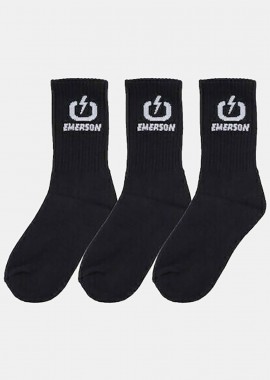 EMERSON - EMERSON UNISEX HIGH SOCKS (3-PACK) ΜΑΥΡΟ