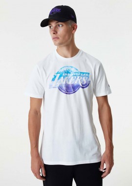 NEW ERA - NEW ERA LA LAKERS NBA SKY PRINT T-SHIRT ΑΣΠΡΟ