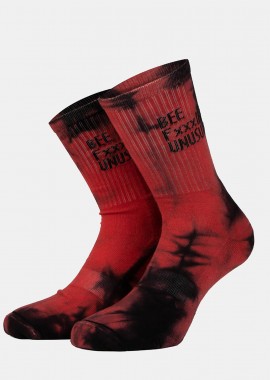 BEE UNUSUAL - BEE UNUSUAL BEE FXXXING UNUSUAL TIE DYE SOCKS ΚΟΚΚΙΝΟ