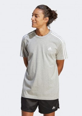 ADIDAS PERFORMANCE - ADIDAS ESSENTIALS SINGLE JERSEY 3-STRIPES T-SHIRT ΓΚΡΙ