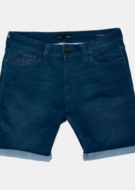 REBASE - REBASE JOGGER DENIM SHORTS ΜΠΛΕ