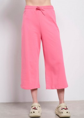 BODY TALK - BDTK HIGHWAIST WIDE LEG 7/8 PANTS ΡΟΖ
