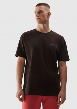4F - 4F MEN'S OVERSIZED ORGANIC COTTON PRINTED T-SHIRT ΚΑΦΕ