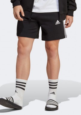 ADIDAS PERFORMANCE - ADIDAS ESSENTIALS FRENCH TERRY 3-STRIPES SHORTS ΜΑΥΡΟ