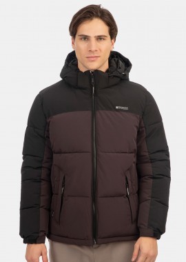 REBASE - REBASE MID LENGTH PADDED JACKET ΜΑΥΡΟ
