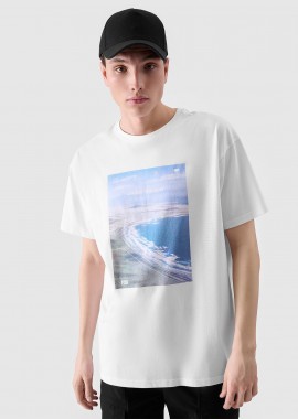 4F - 4F MEN'S REGULAR T-SHIRT WITH PRINT ΑΣΠΡΟ