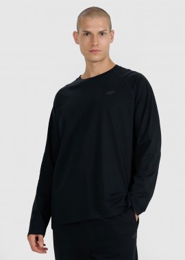 4F - 4F MEN'S OVERSIZE PLAIN LONGSLEEVE SWEATSHIRT ΜΑΥΡΟ